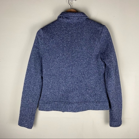 Banana Republic: Moto Sweater Tweed Jacket Off Center Zipper Full Zip Up Small - Picture 5 of 6
